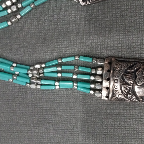 Handmade Tibetan Style Necklace  Women's Beaded Necklace Turquoise - Picture 7 of 12